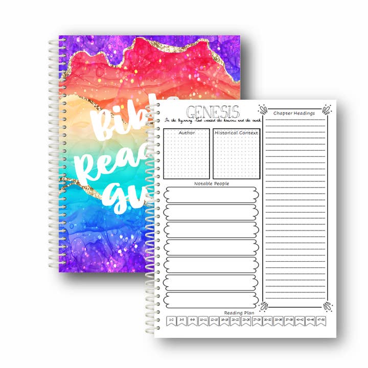 Vejledning til bibellæsning, Spiralbundet tidsskrift- Glitter 2 dække over for engroshandel hos Lamp Light Journals