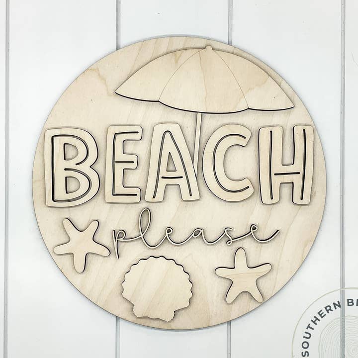Beach Please 3D Round Blank for wholesale by Southern Birch Company