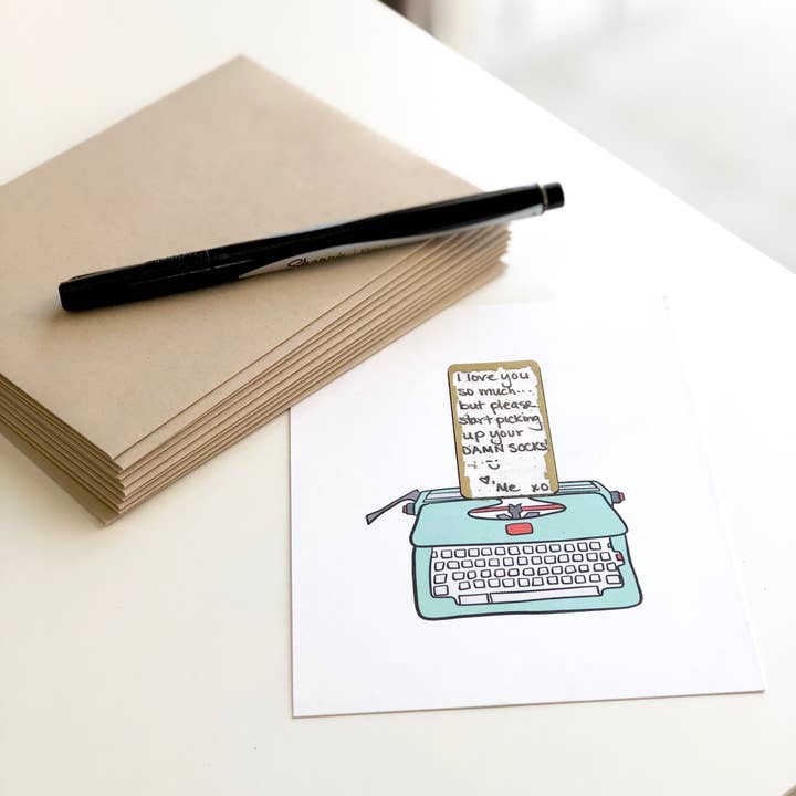 Typewriter Scratch Off Card for wholesale by PAGEFIFTYFIVE