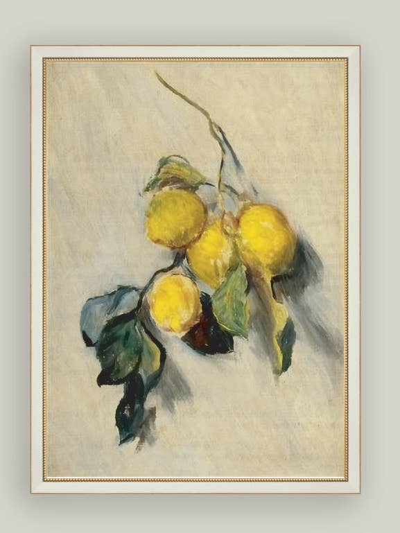 Branch of a Lemon Tree Framed Antique Art for wholesale by Petal Lane Home