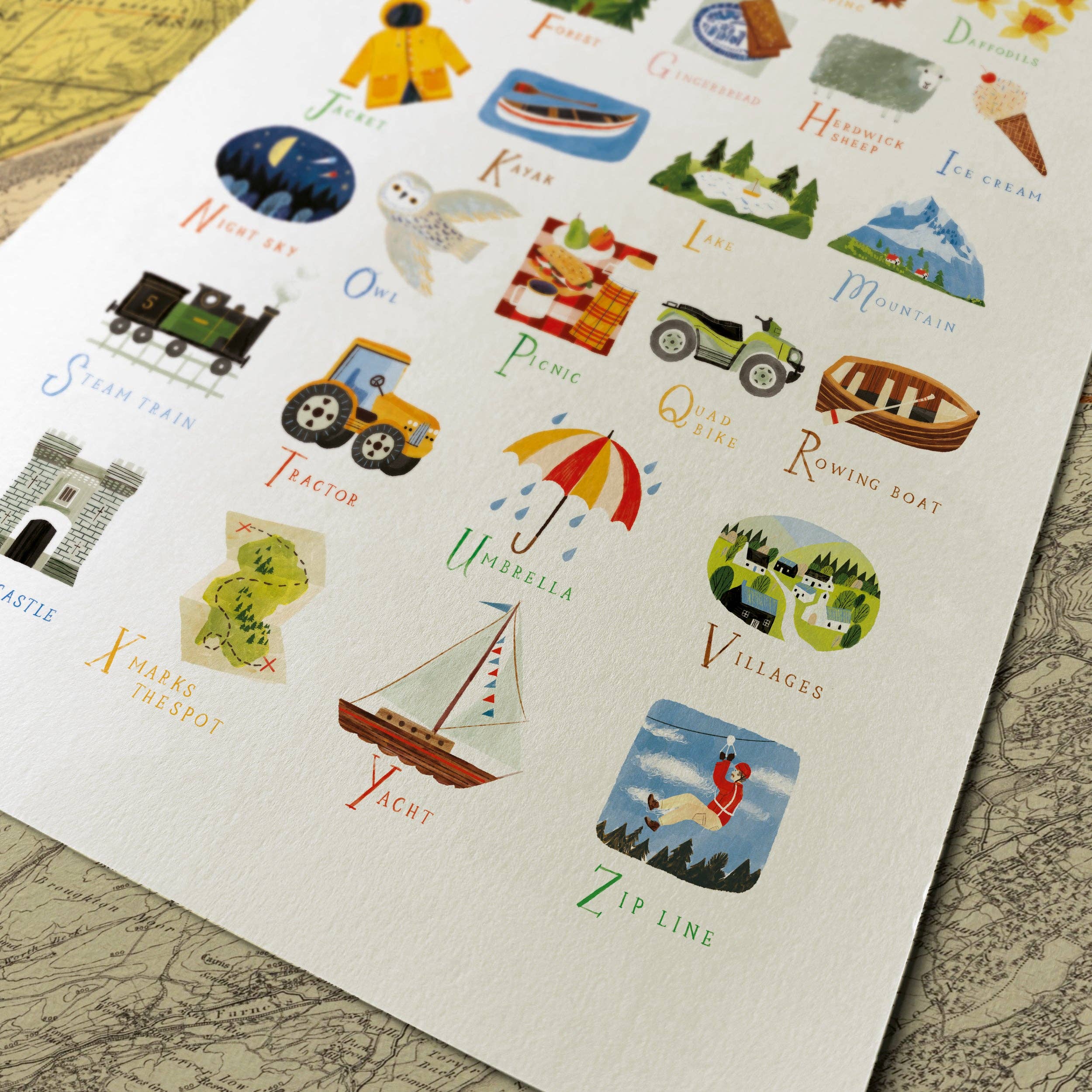 Oldfield Design Co – wholesale Art print – A-Z Lake District A3 Print2