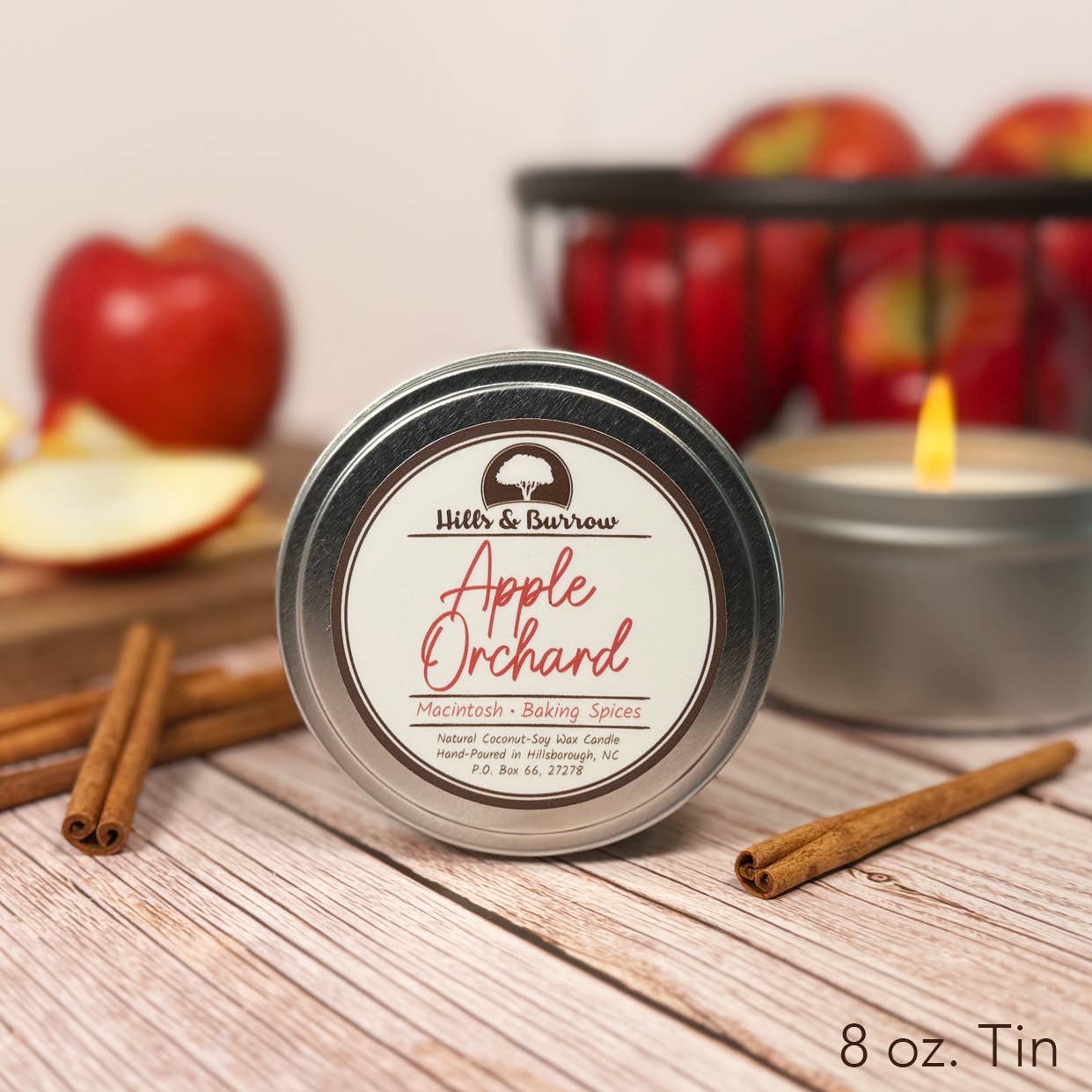 Hills & Burrow – wholesale Burkljus – Äppelodling – Krispigt äpple, skördekrydda & höstljus1