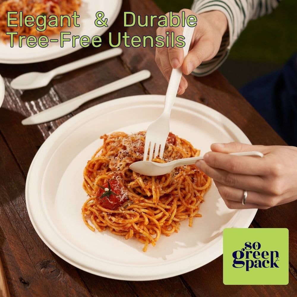 Sogreenpack - Wholesale Disposable Spoon - Compostable CPLA Cutlery Set 7" Eco-Friendly Utensil 380 Pcs2