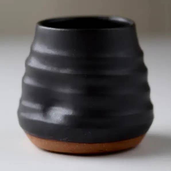 Anytime Cup Black handmade pottery wine + Cocktail tumbler  for wholesale by Gravesco Pottery
