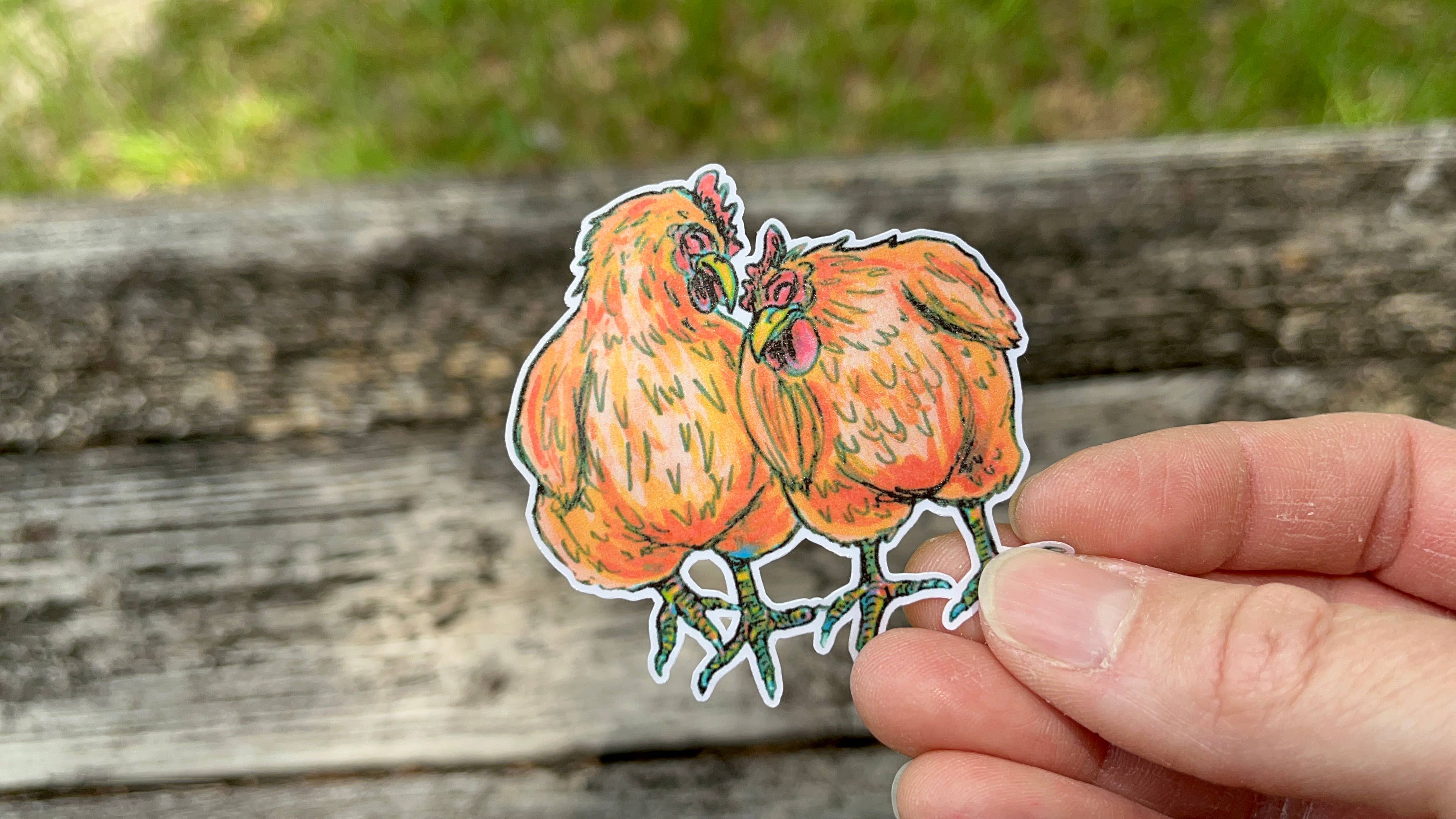 The Empathetic Chicken - Wholesale Phone & Laptop Stickers - Empathy Chickens Die Cut Sticker1