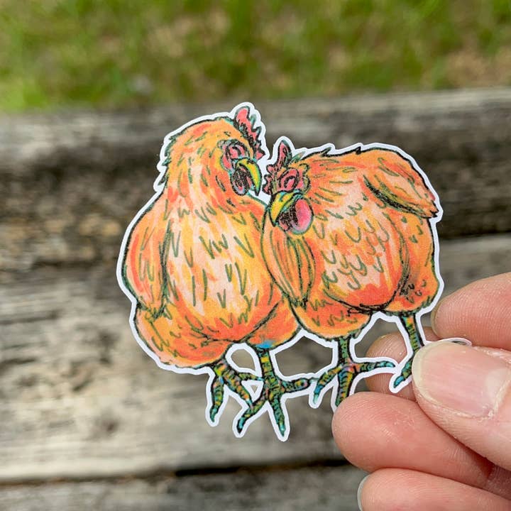 The Empathetic Chicken - Wholesale Phone & Laptop Stickers - Empathy Chickens Die Cut Sticker1