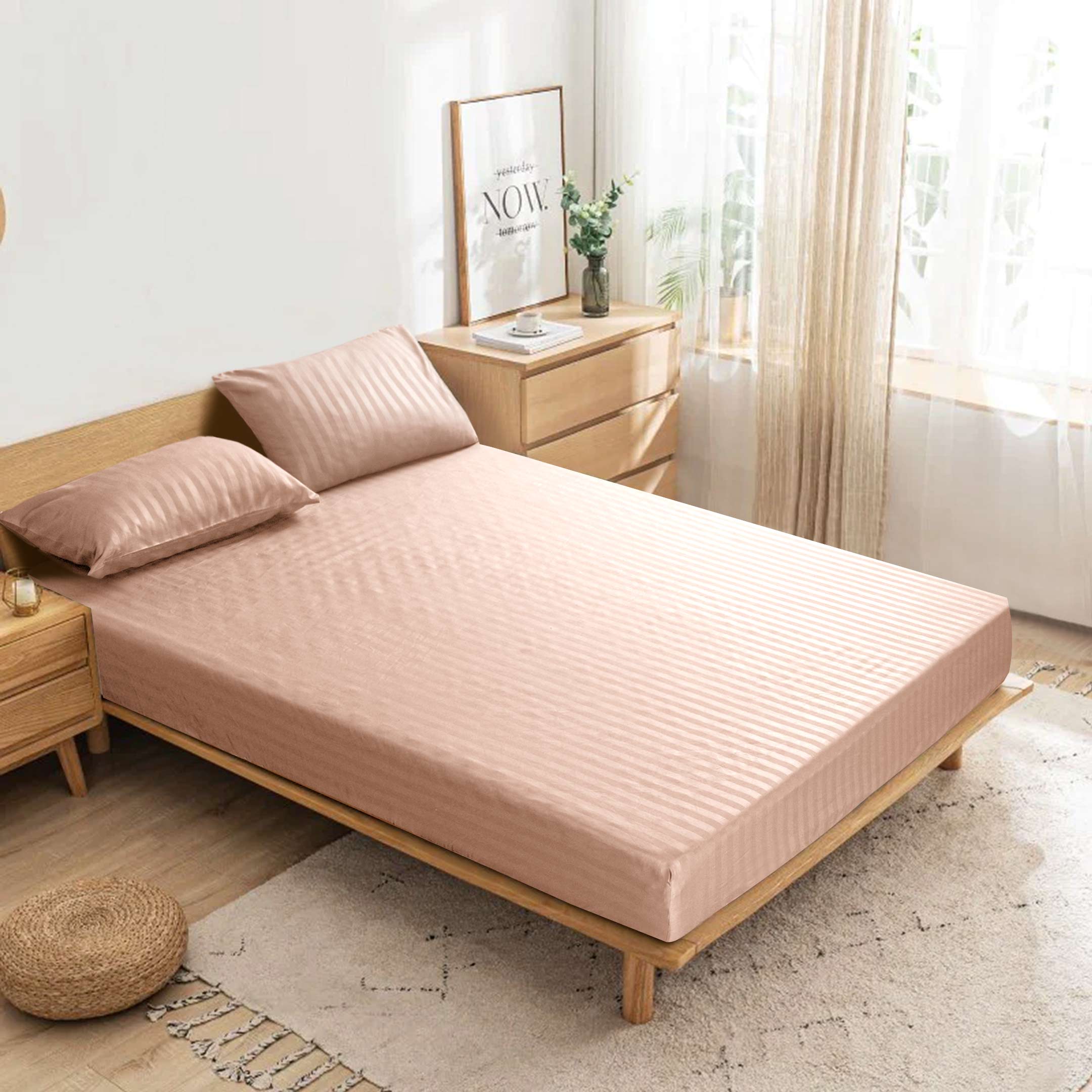 Cotton Passion - Wholesale Fitted Sheet - Satin Stripe Deep Pocket Fitted Sheets Deep Up to 25cm47