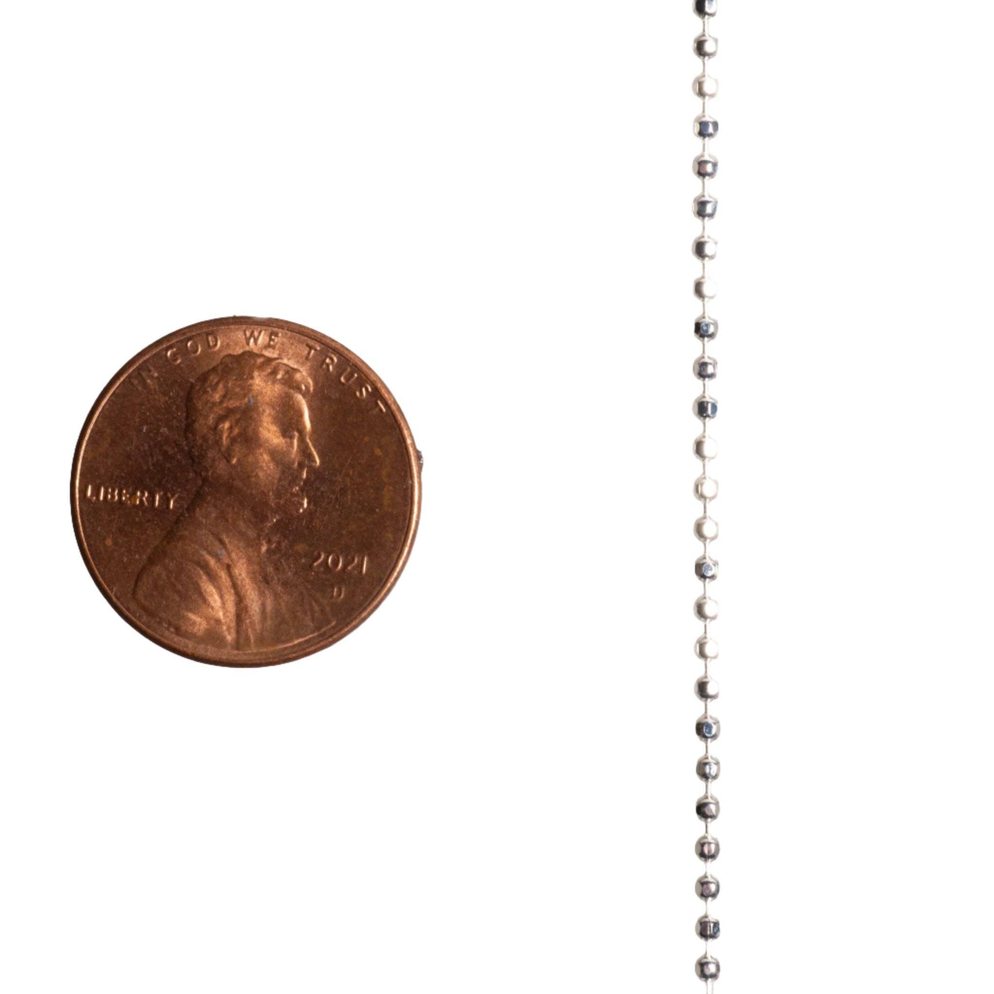 Continental Beads - Wholesale Beads - 1.5mm Diamond Cut Ball Chain Sold by The Foot - CH 85314