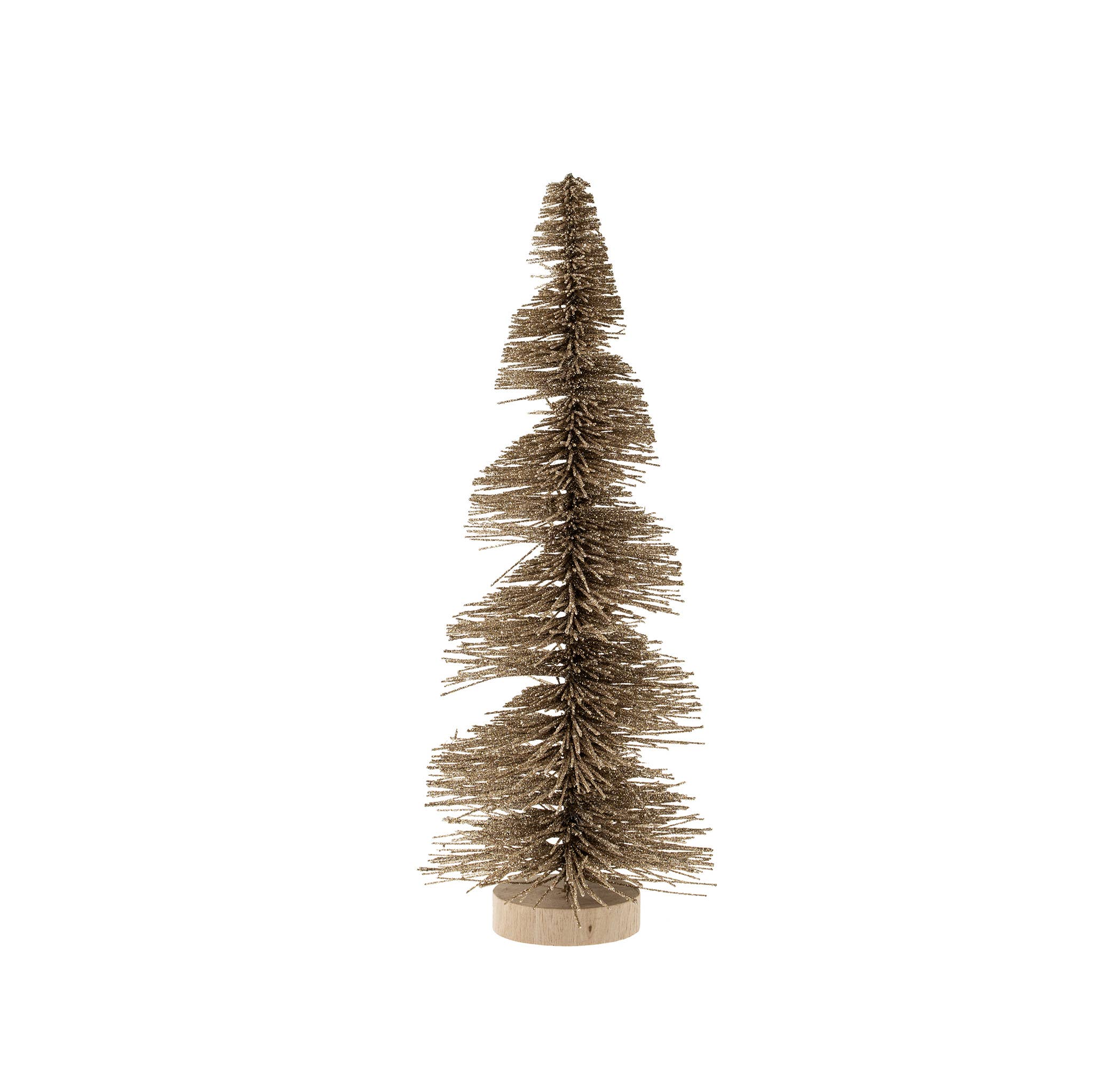 Indaba Trading - Wholesale Christmas Decoration - Swirl Bottle Brush Tree S, Champagne Sparkle0