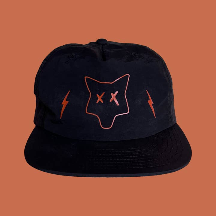 Night Black 'The Roadie' Quick-dry Cap XX Lightning Coyote print for wholesale on Faire