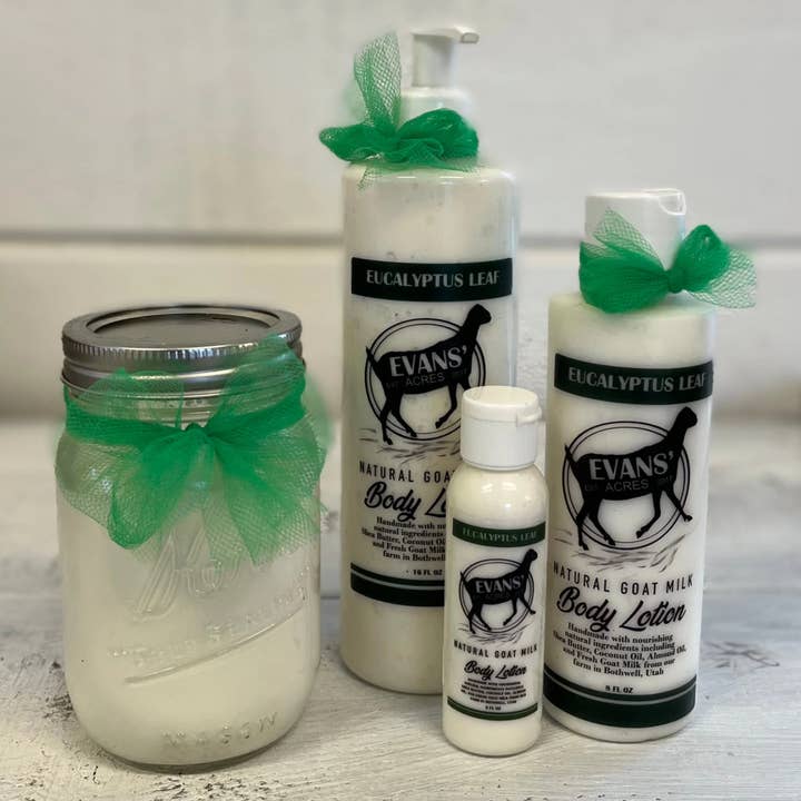 Eucalyptus Leaf Goat Milk Lotion for wholesale by Evans’ Acres Mini Farm - Goat Milk Skin and Hair Products