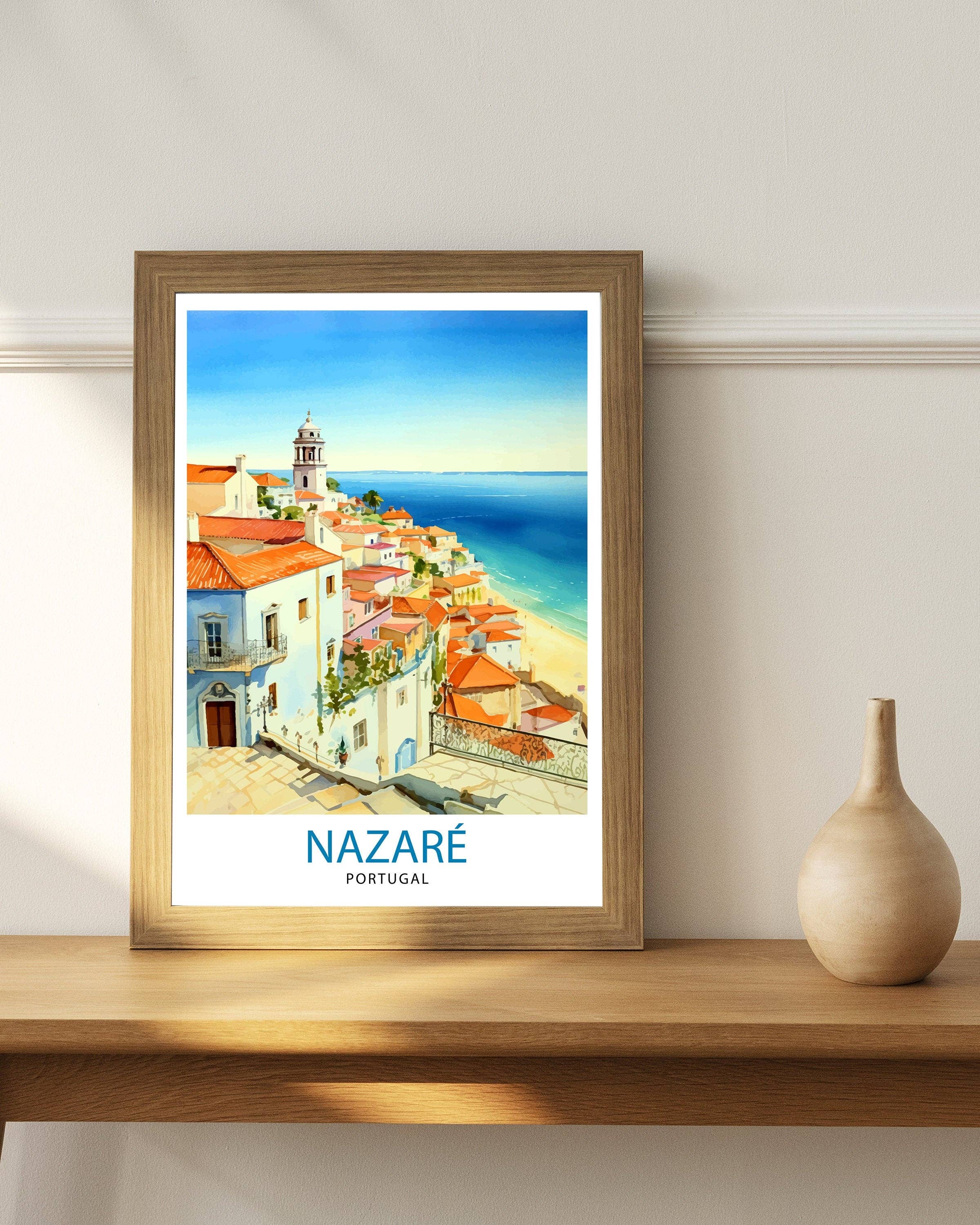 InkNPrintz – wholesale Art print – Nazare Portugal Travel Poster Nazare3