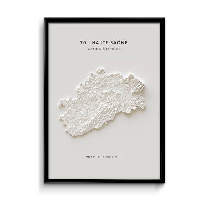 Mappa altimetrica dell'Alta Saona per la vendita all'ingrosso da parte di Finke