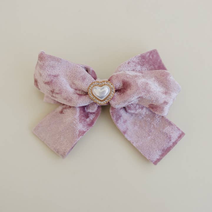 Golden Dot Lane - Wholesale Hair Bow - Kids - Glam Velvet Valentine Hair BowÂ