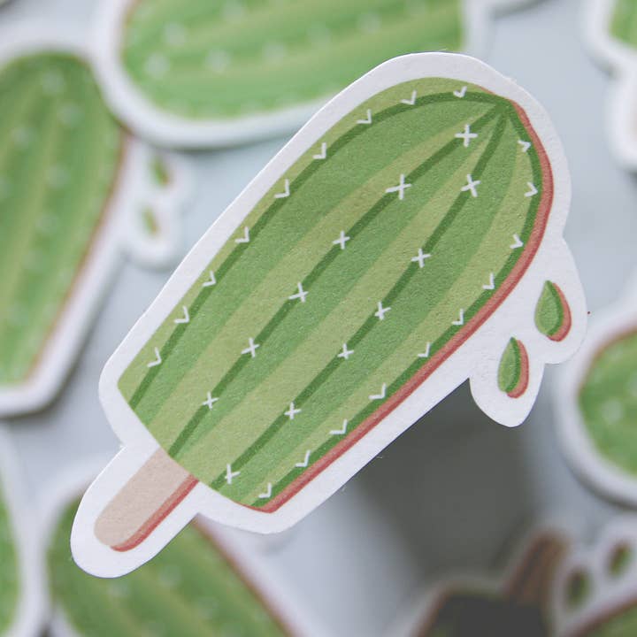Kaktus Popsicle glänzender Vinylaufkleber für den Großhandel von West Creek Mercantile