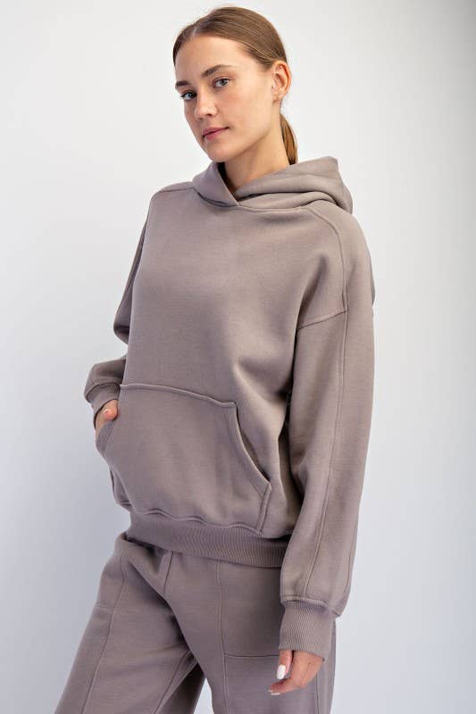 Sunday Morning - Wholesale Jacket - Women's - J383137-Oversized Fleeced Terry Hoodie25