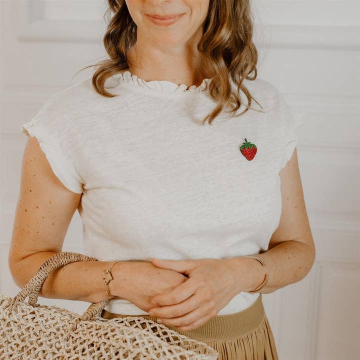 Glitter pins - Strawberry for wholesale by Les Petites Hirondelles