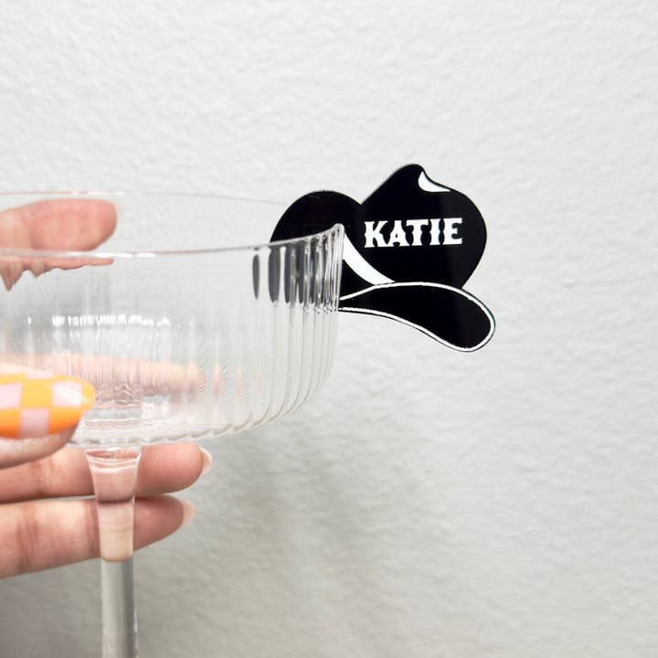 Cowgirl Hat Drink Tags - Set of 15 for wholesale by Ame Rain Designs