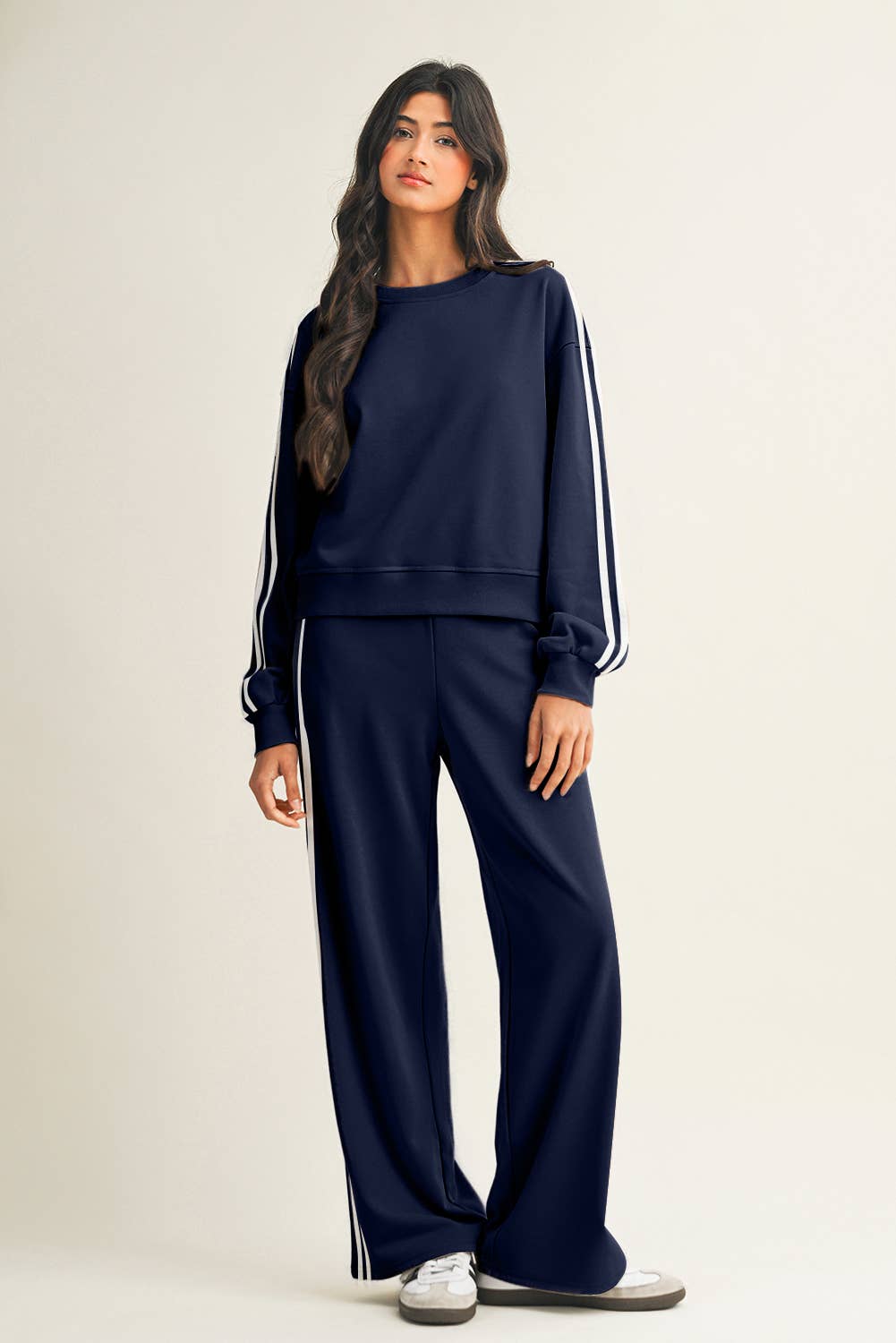 Little Daisy Closet - Wholesale Top & Pant Set (NOT Loungewear) - Women's -  LDC Striped Crewneck Pullover Sweatpants 2pcs Outfit7