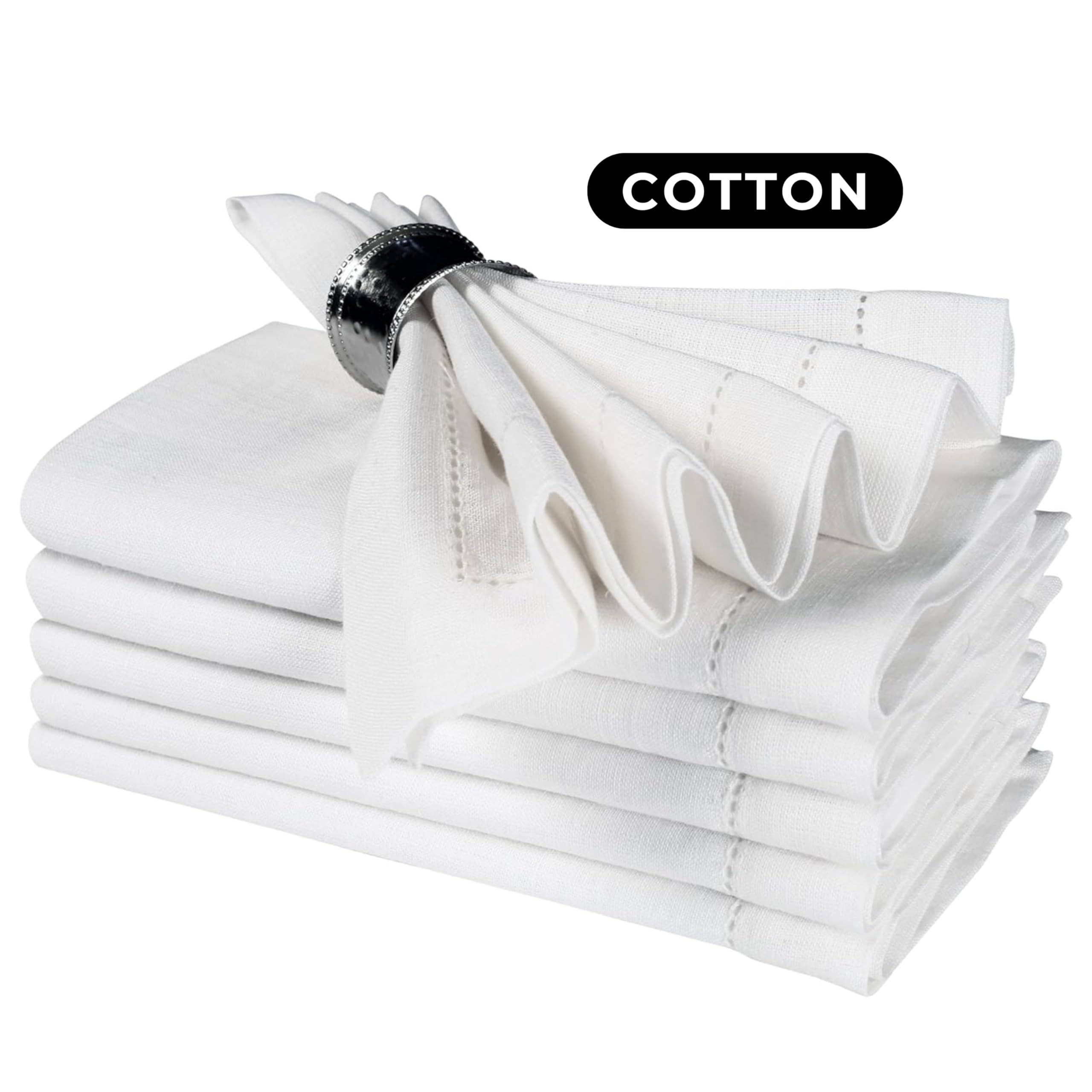 Premium Linen Cloth Dinner Napkins, 16x16- White (Set of 6) for wholesale on Faire1