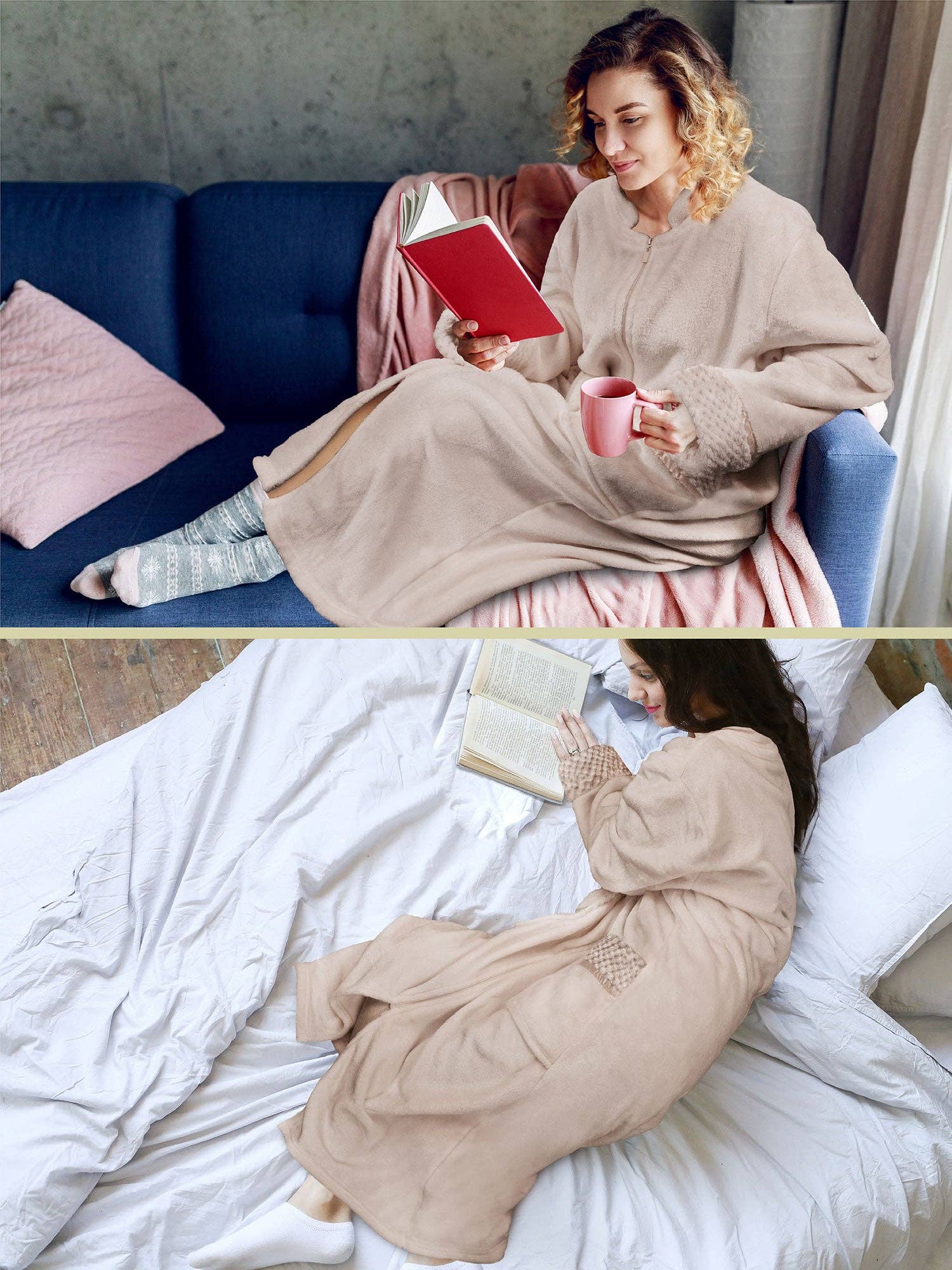 Pavilia - Wholesale Robe - Women's - Women's Housecoat Zipper Robe54