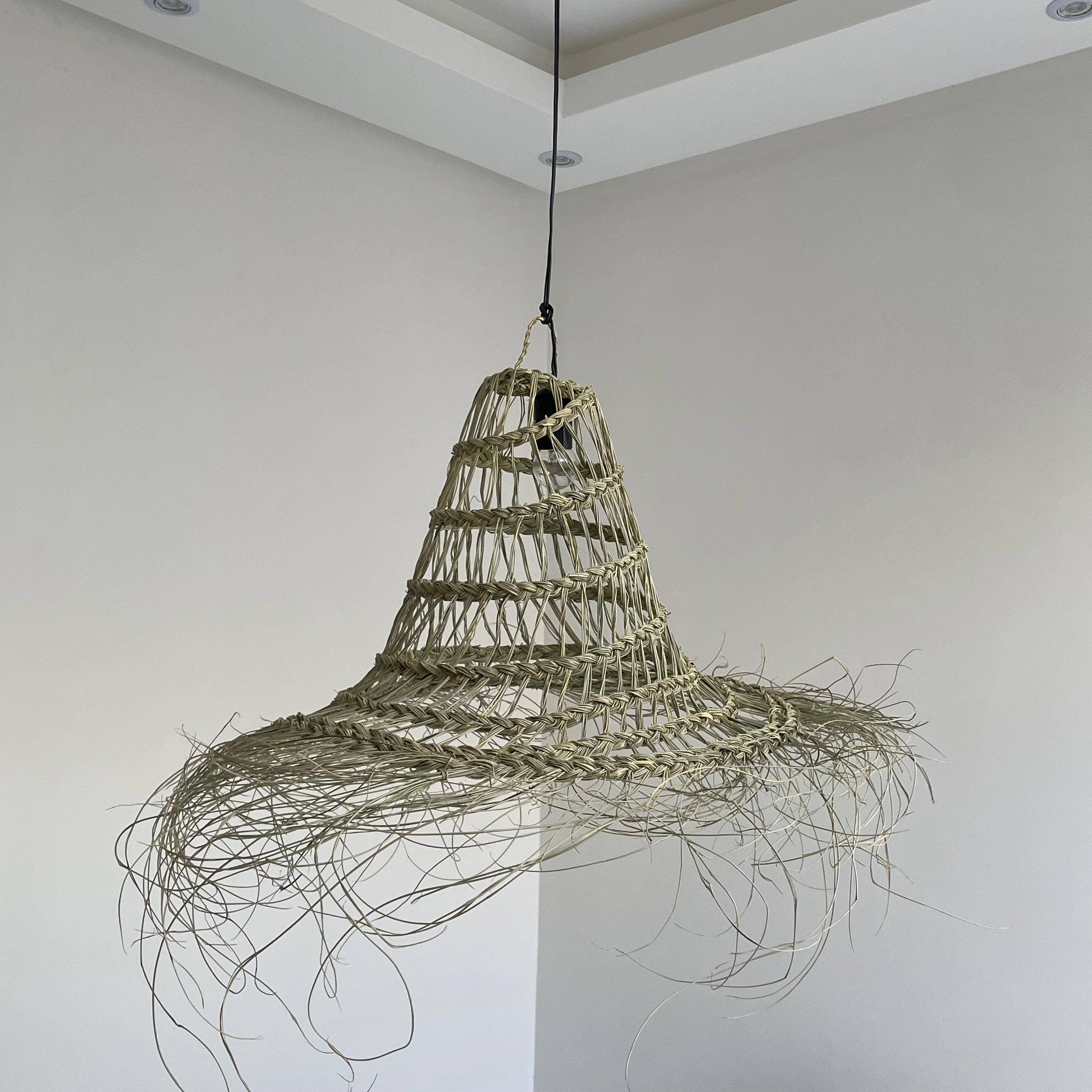 LeBazare - Vendita all'ingrosso Lampadario/lampada a sospensione - Pendente in Palma Selvaggia Intrecciata a Mano–Illuminazione Naturale di Design7