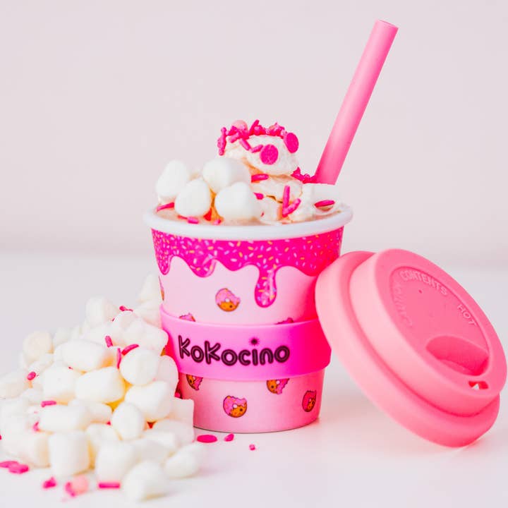 KoKocino - Wholesale Drinking Glass/Cup - Kids & Baby - Doughnut Sprinkles Babyccino cup + Straw & Pop-it toy 120ml