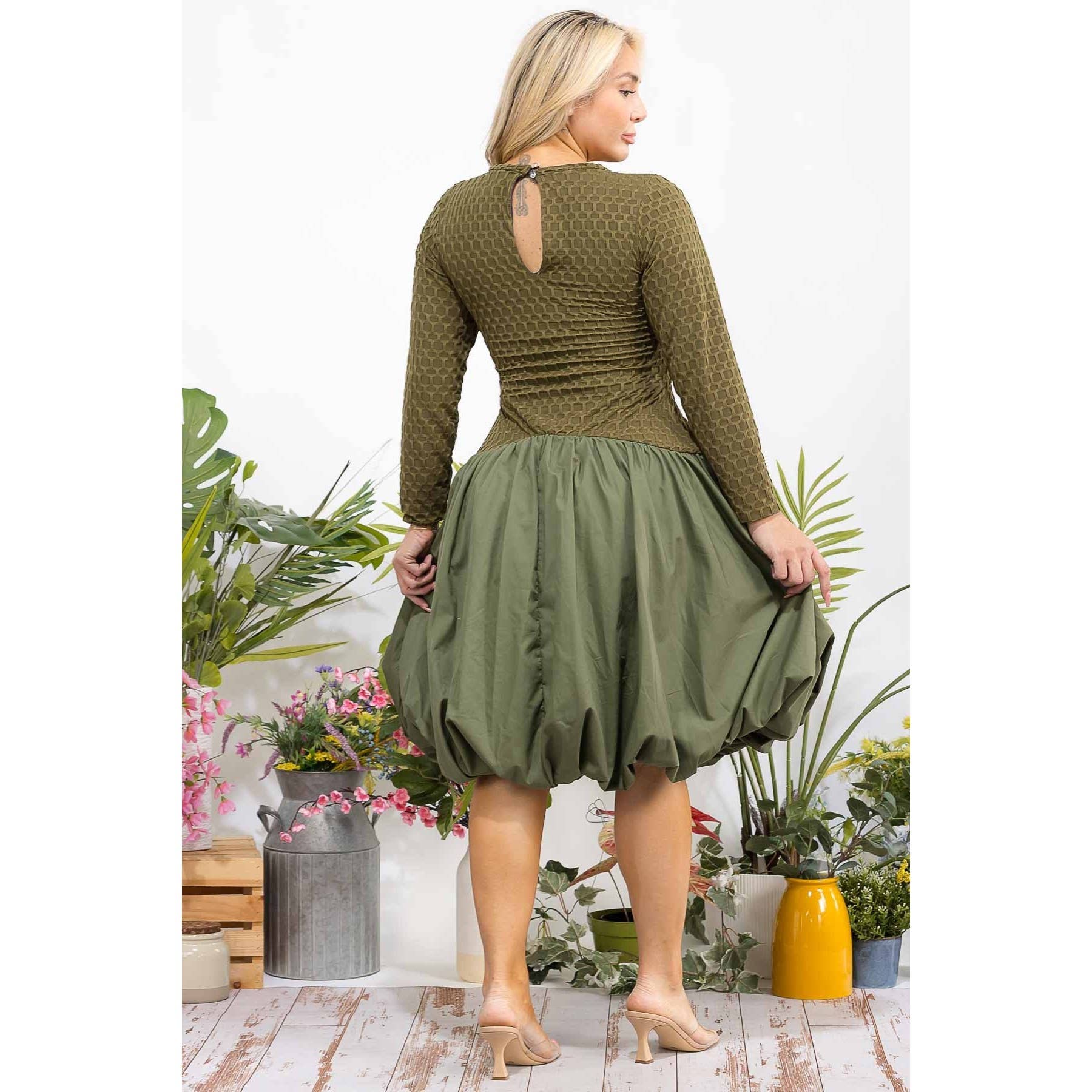 OLIVE PLUS BALLOON DRESS for wholesale on Faire3