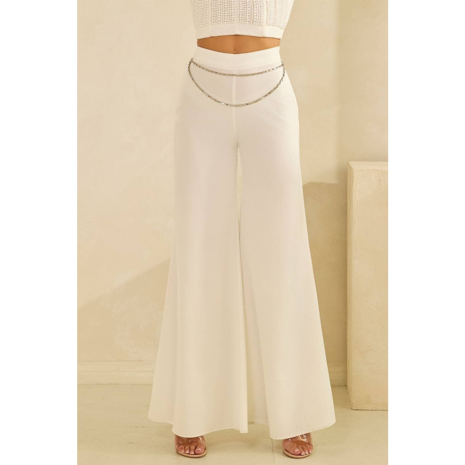 The Sang - Wholesale Pants - Women's - CHAIN DETAIL WIDE LEG PANTS3