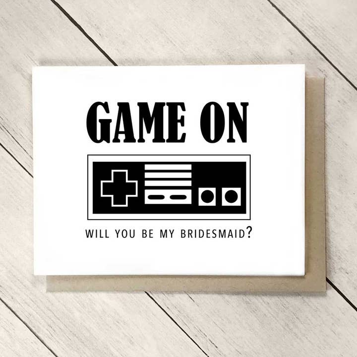Carte Game On Gamer Will You Be My Groomsman pour la vente par Inked Daisy Designs