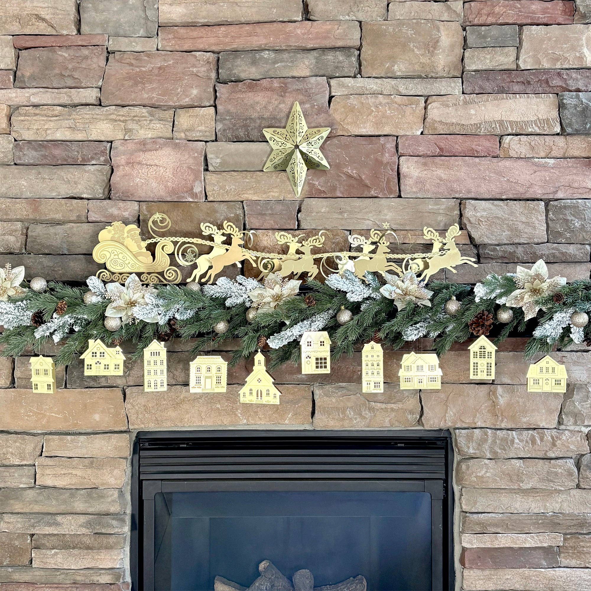 Inspired Indigo - Wholesale Bunting/Garland - Santa and Reindeer Metal Garland9