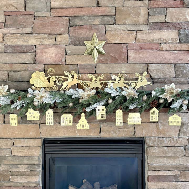 Inspired Indigo - Wholesale Bunting/Garland - Santa and Reindeer Metal Garland9