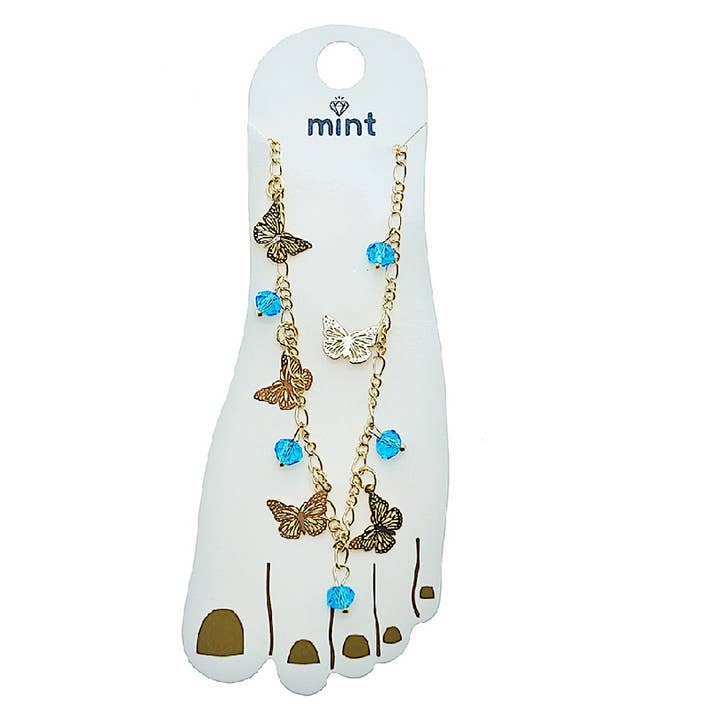 Filigree Butterfly Chain Anklet for wholesale by Atlas Fashion