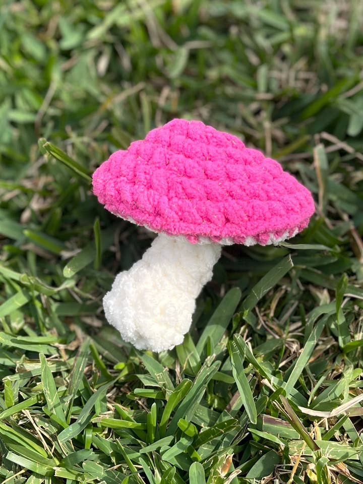 Large Crochet Mushroom for wholesale by Cuvi Creates