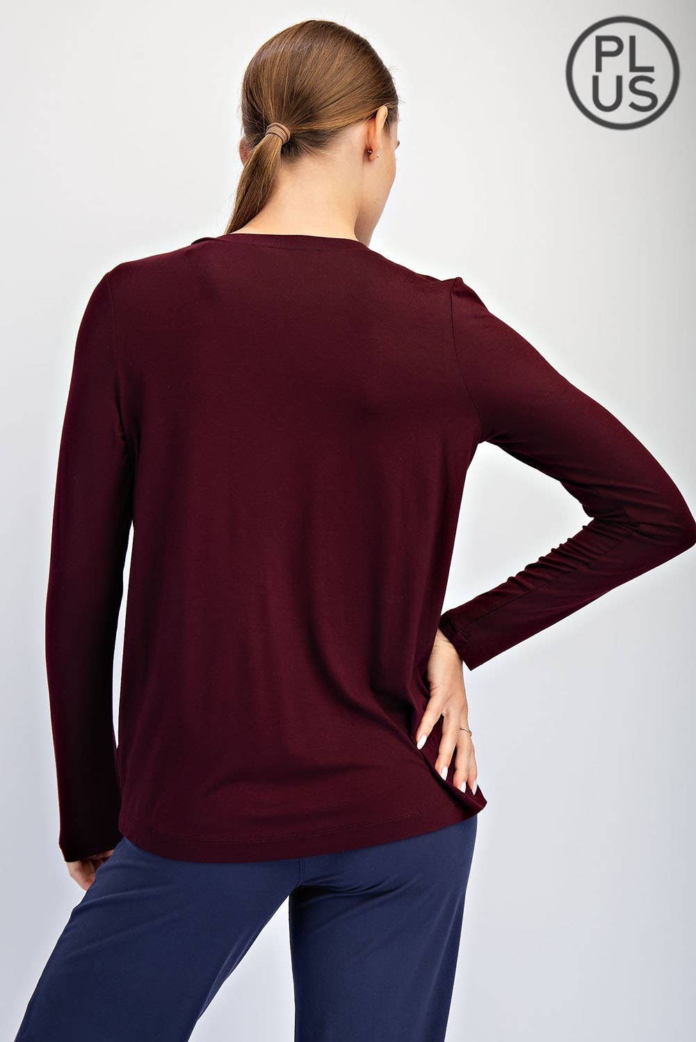 Rae Mode - Wholesale Lounge Top - Women's - PLUS SIZE VISCOSE MODAL LONG SLEEVE TOP18