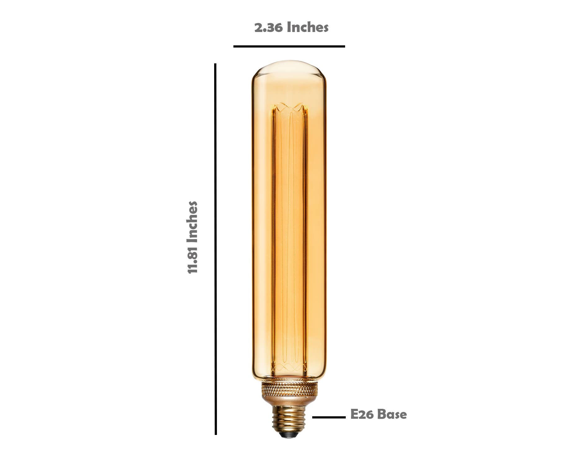 Next Glow – wholesale Light bulb/puck – Decorative Tubler T60 Light Bulb Amber Acrylic Inner Pillar4