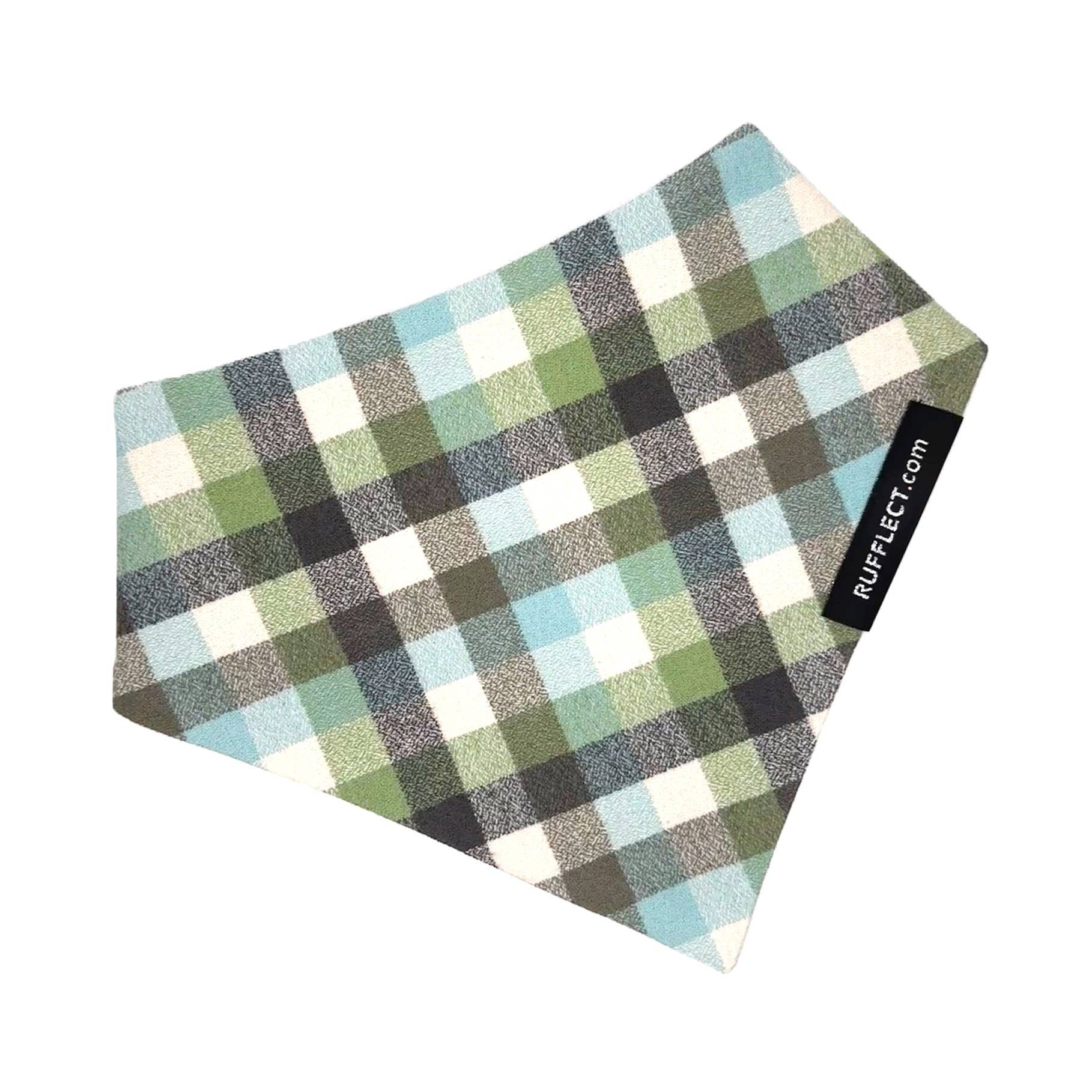 RUFFLECT Dog Bandanas - Vente Bandana – chien - Bandana pour chien RUFFLECT® en flanelle à carreaux Seaglass0