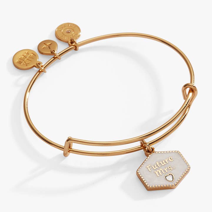 'Future Mrs.' Mother of Pearl Charm Bangle for wholesale by Alex and Ani