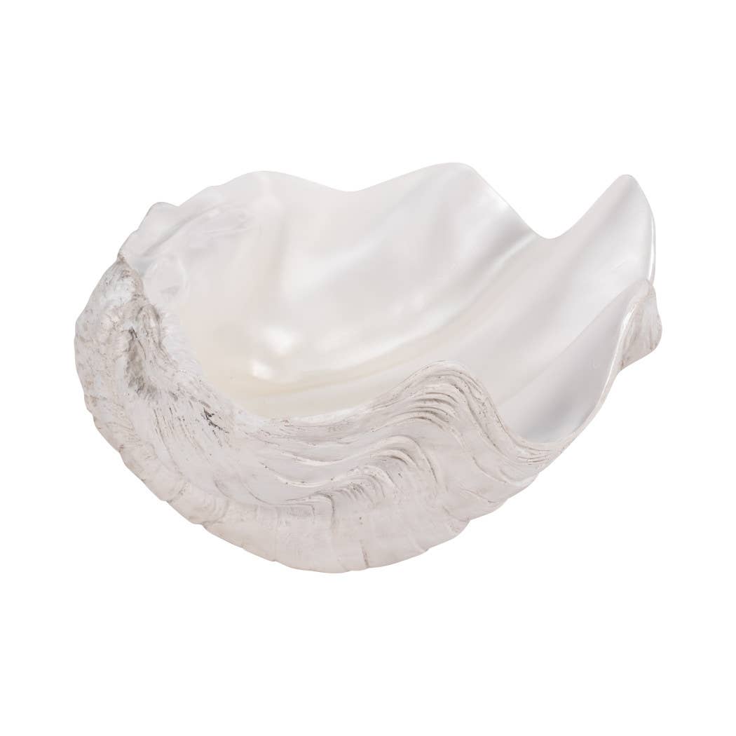 Sagebrook Home - Wholesale Decorative Plate/Dish/Bowl - Decorative Bowl - Ivory Resin Coastal Seashell Shape, 13 in.7