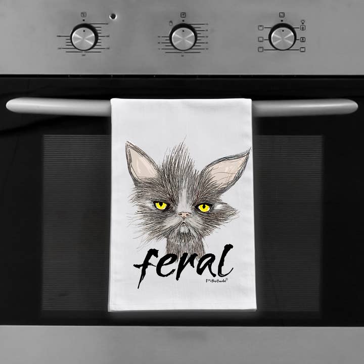 Pithitude - Wholesale Tea Towel - Feral Cat Dish Towel