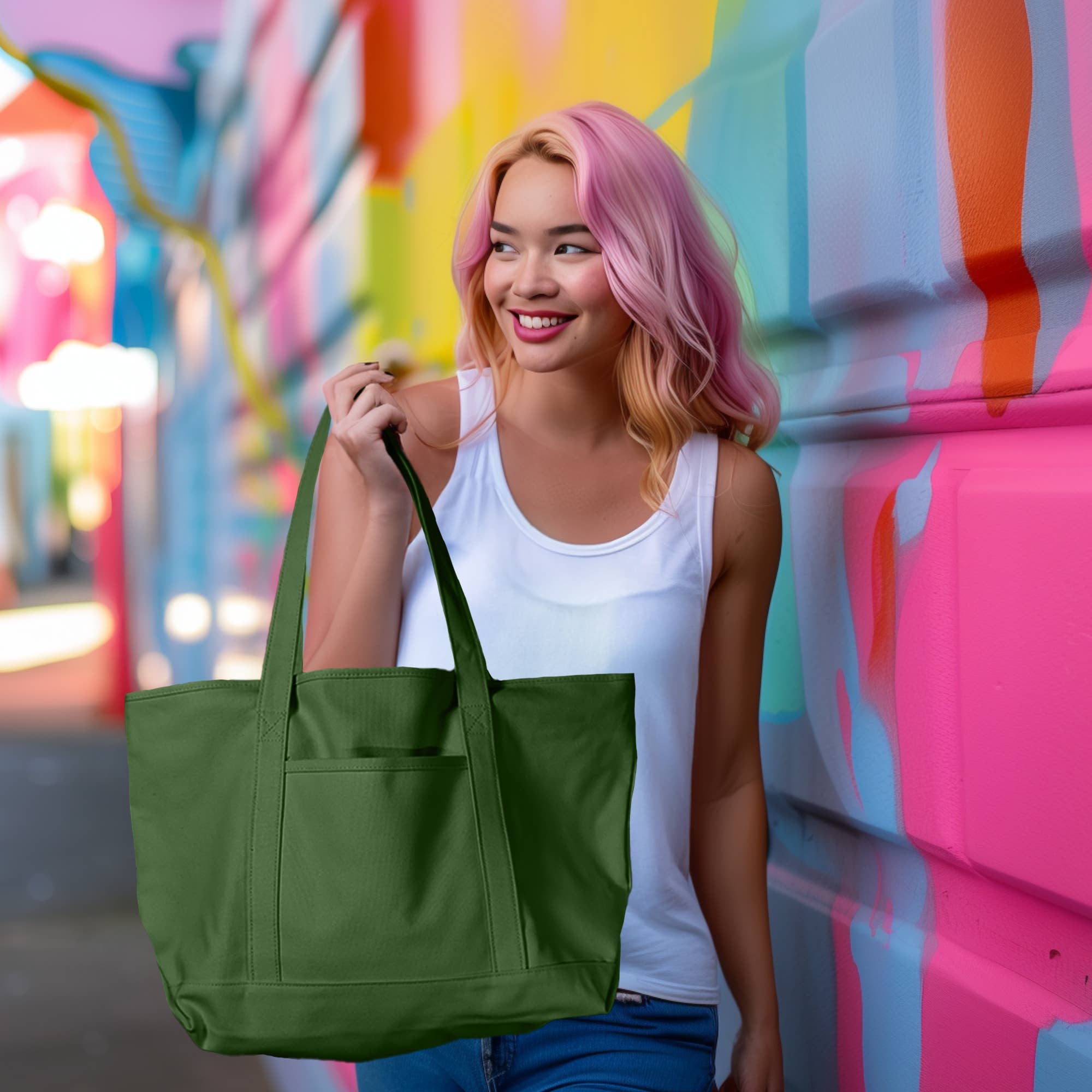 Dalix – Großhandel Tragetasche – Damen – Dalix 23" Deluxe 24 oz. Baumwoll-Canvas-Tragetasche mit Reißverschluss53