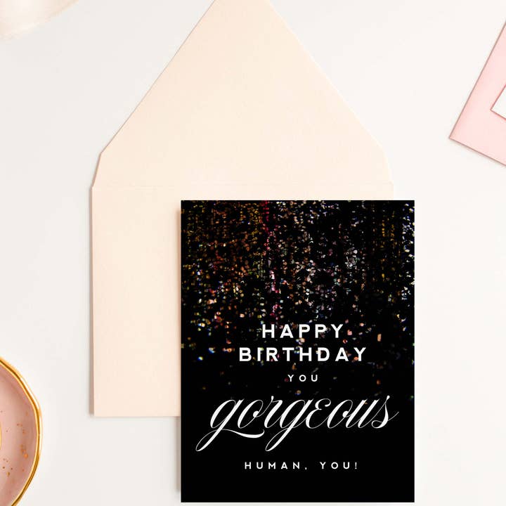 Kitty Meow Boutique - Wholesale Birthday Card - Happy Birthday Gorgeous - Stylish Birthday Greeting Card1