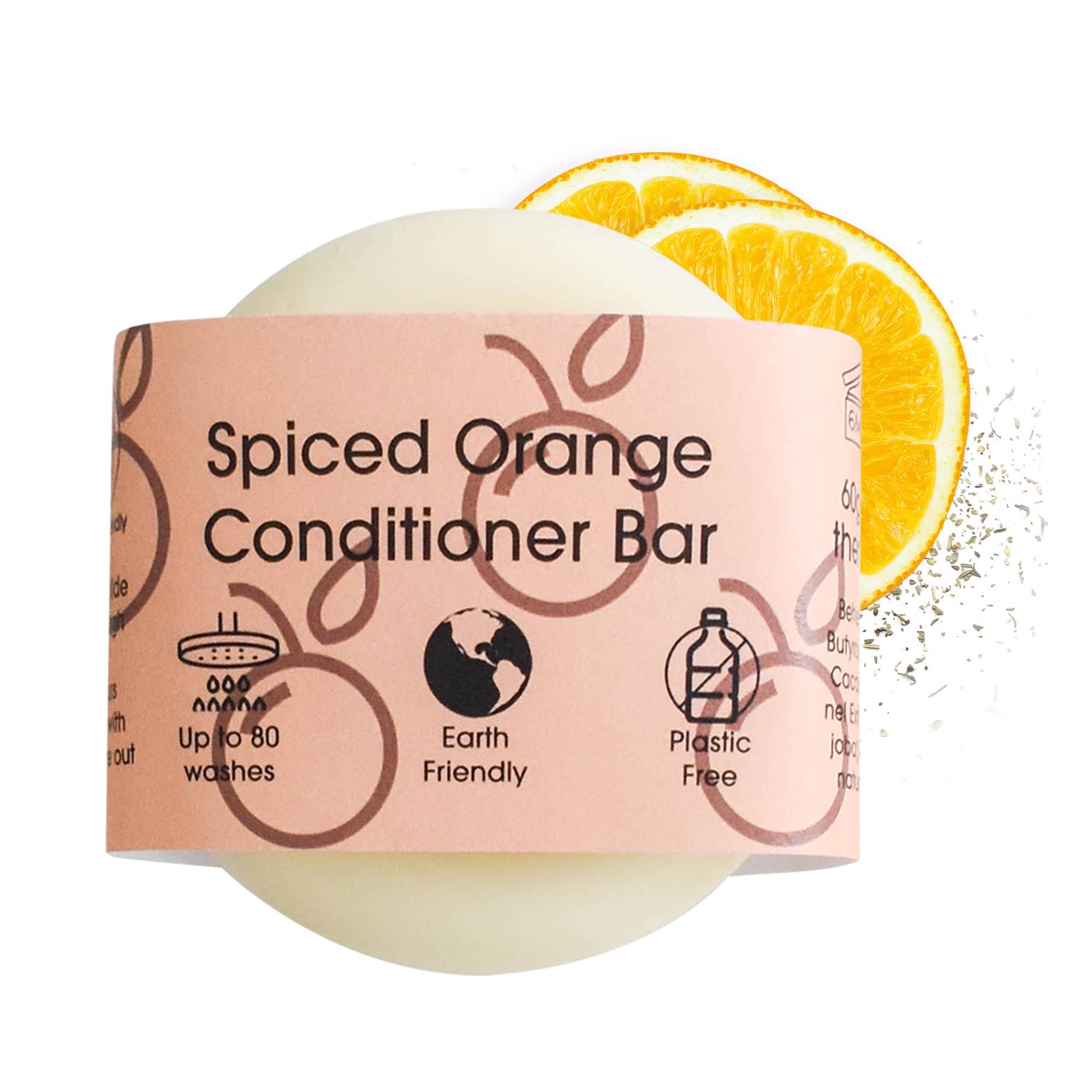 The Natural Spa Cosmetics - Wholesale Hair Conditioner - Spiced Orange Conditioner Bar 70g Autumn - Halloween