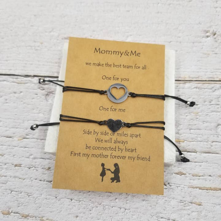 Mommy & Me Mother's Day Gift Heart Bracelet for wholesale by Treasure Wholesale