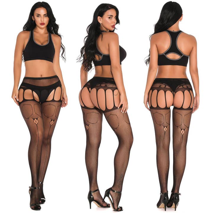 Kinky Pleasure - Vendita all'ingrosso Completino intimo - Donna - Body Pleasure - TL141 M/L - Body stocking sexy lingerie - confezione regalo di lusso - nero5