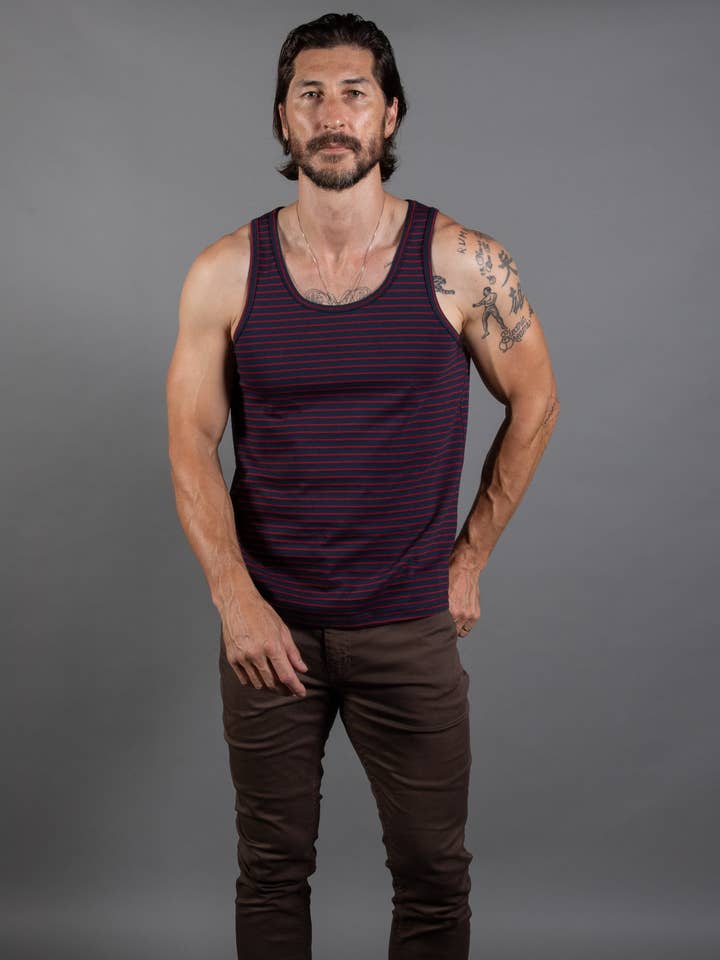 Heren Westbrook Gestreepte Tanktop voor wholesale door Mika Jaymes