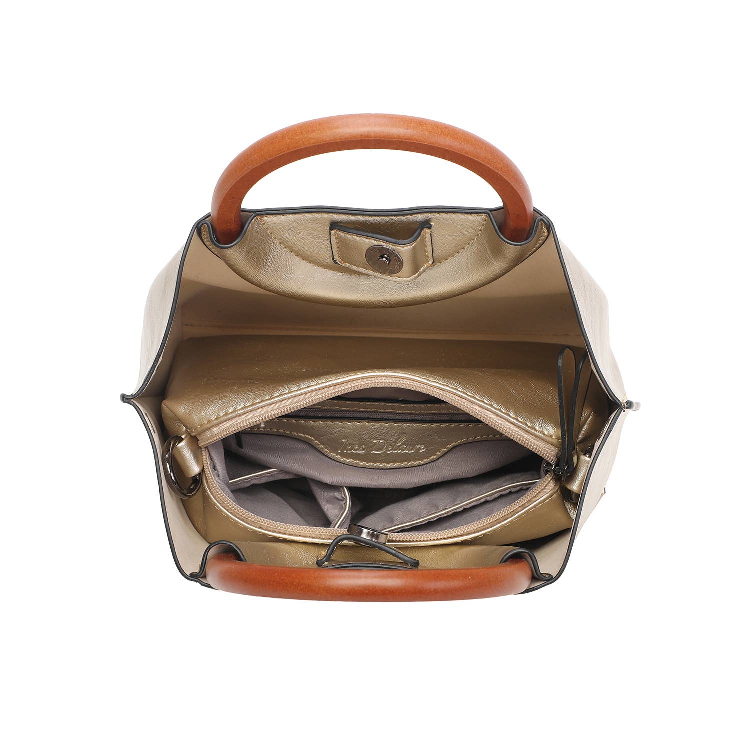 INES DELAURE - Wholesale Top Handle Bag - Women's - Two in one bag, round handles, removable shoulder strap9