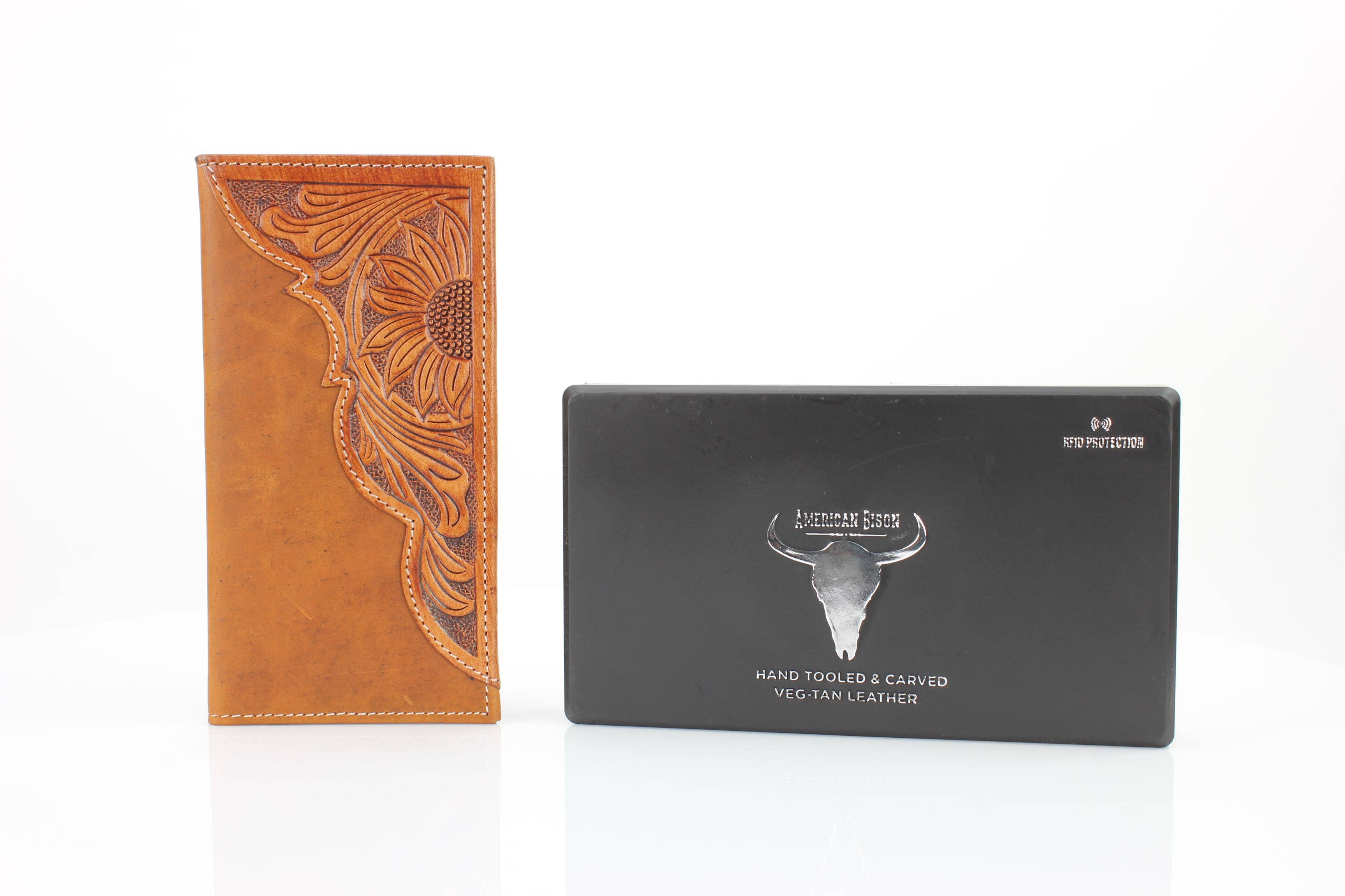 Leather Impressions Inc – Großhandel Brieftasche – Herren – Ölgezogenes, geprägtes Lederakzent-Rodeo-Portemonnaie ABW02715