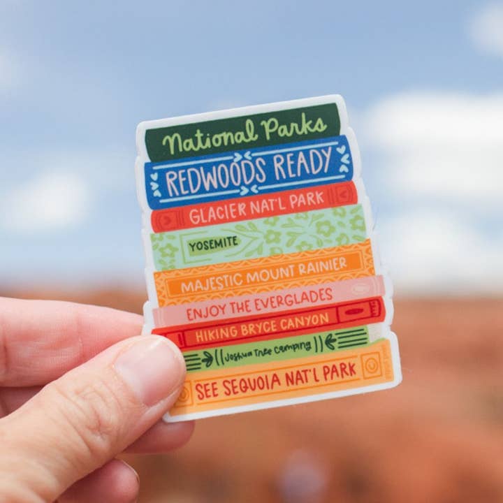 Pippi Post - Wholesale Sticker - National Parks Book Stack Decal Sticker