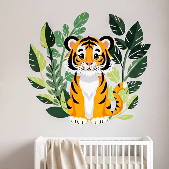 Väggdekal med tigerunge | Djungelinredning för barnrum för wholesale av Decords